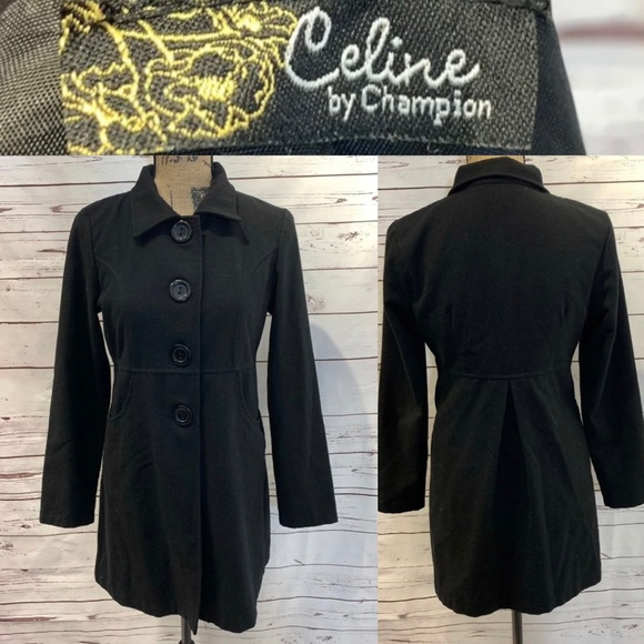Celine Canvas Logo Button Coat